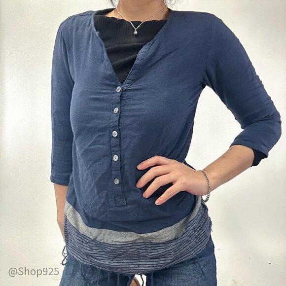 Maison Scotch Womens Blouse Button up Slim Shirt Size Medium - Picture 3 of 5